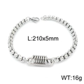 Silbernes Edelstahl-Box-Kettenarmband mit kreativem Federverschluss, 210 mm Länge - Silber Armband
