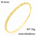 Bracciale in acciaio al titanio placcato oro con strass e chiusura a fibbia, 60x50mm - Stile Gipsofila (KB211050-KSZ)