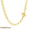 Minimalistische goldene Schweinenase-Halskette mit OT-Verschluss, Größe 500x7mm - Goldene 8mm Halskette (KN291807-Z)