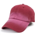 Detail of red gradient washed cotton baseball cap with vintage finish and curved brim - Adjustable / Burgundy