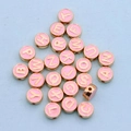 Pink enamel DIY alphabet charms with golden frames and raised capital letters - Alphabet Set (DY147) / Set of 26 / Style 20 Pink