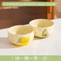 Set of two ceramic bowls with hand-painted lemon and avocado patterns, 450ml capacity - Lemon + Avocado / 2 Bowls