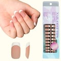 Französische matte nudefarbene Softgel-Nägel mit weißem Rand und Profi-Verpackung - Matt Nude Weiß Französischer Stil(YMS009) / 300 Stück