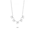 Polished stainless steel necklace with five silver-colored crab pendants for women - Crab Necklace / Steel