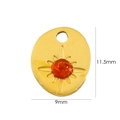 Nahaufnahme des 14K Gold-Edelstahlanhängers mit rotem Stein, Größe 9 mm x 11,5 mm - Roter Achat