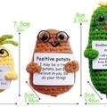 Handmade crochet positive potato cactus and pineapple toys with size dimensions - Pineapple+Potato+Pickle Set