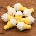 White resin ice cream charms with colorful sprinkles and yellow cones for DIY jewelry - White
