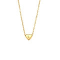 Collier coeur plaqué or 18k avec lettre L gravée suspendue à une chaîne délicate - Initiale Coeur L