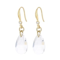 Boucles d'oreilles pendantes dorées avec cristal en poire et strass étincelants - Style Pierre Claire Poire Or (KE103904-Z)