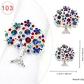 Silver tree napkin ring with colorful rhinestones for Christmas table setting decoration - Silver Tree Style 103