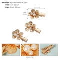 Three-piece golden flower hair clips set with faux pearls and alloy duckbill base - Gold Small Flower Style (HS-J7233G)