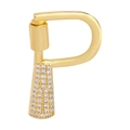 Gold plated letter P charm pendant with white cubic zirconia and screw clasp lock - Letter P