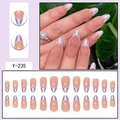 Unghie finte a mandorla French lavanda effetto olografico, set da 24 pezzi Y-235 - Stile Francese Perlato Viola (Y-235)
