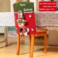 Housse de chaise de Noël bonhomme de neige rouge et vert, dimensions 46x54 cm - Bonhomme de Neige / Style B