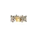 Einzigartiger Thai-Silber-Puzzle-Ring mit silbernen Elementen und goldener Mitte - Einstellbar Offen / Puzzle-Design / Silber & Gold Zweifarbig