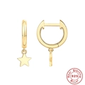 Orecchini a cerchio in argento sterling 925 placcati in oro con ciondolo a stella - Oro - Stella / Argento 925
