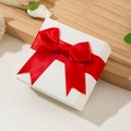 White jewelry gift box with a red satin bow for rings, necklaces and earrings - 7*7*3.5cm / Red Bow