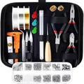Macro shot of a professional jewelry DIY tool kit with pliers and beads in a black bag - Basic Multi-Roll Wire Tool Kit