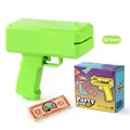 Vibrant green party money gun set with stacks of play bills and retail packaging - Green (No Logo) / Green Money Gun + 100 Notes