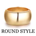 Polished gold round bangle featuring double-layer style and smooth mirror finish - Gold Mirror Circular (SZYS-023HJ-JS)
