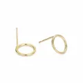 Minimalist 14K gold plated stainless steel circular stud earrings with 10mm diameter - Large Round (YE15764) / 10x10mm / Gold