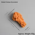 Realistic PVC fried chicken leg keychain model with golden crispy texture 8.5cm - Chicken Drumstick Model (No Hook)