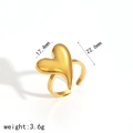 Anello a cuore irregolare placcato oro 18k con dimensioni 17,4mm e peso 3,6g - Stile Cuore Solido Medio (TR4387) / Oro