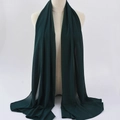 Forest green chiffon long scarf hijab with premium drape and elegant texture on a studio base - 32