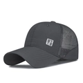 Casquette de baseball gris foncé en maille respirante avec broderie chinoise séchage - Réglable / gris foncé