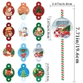 Christmas straw decorations featuring Santa and Snowman tags for holiday party supplies - Style B / 12 Pcs/Set