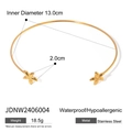 Gargantilla de acero inoxidable dorado resistente al agua con diseño de estrella de mar - Gargantilla Abierta Estrella de Mar (JDNW2406004) / Dorado