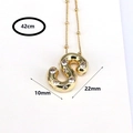 18k gold bubble letter S necklace with cubic zirconia pendant and 42cm chain dimensions - S