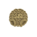 Golden lily of the valley metal brooch with embossed floral pattern and character - Lily of the Valley Floral Relief Style (QHXZ1544)