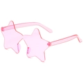 Star shaped rimless sunglasses for kids in translucent pink fashion party style - Pink