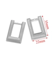 Silver square geometric earrings in textured stainless steel, 35mm x 22mm size - Style 11-Rectangular Hammered (3.09g)