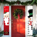 Kerstdeurbanners set met Kerstman en Sneeuwpop afbeeldingen voor feestelijke entree - Kerstman & Sneeuwpop Set / 180x30cm (Set van 2)