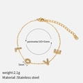 Bracciale LOVE in acciaio inossidabile dorato per donna con zirconi incastonati - 165+5mm / Oro 18K