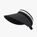 Outdoor ice silk sun visor with black and white color block and UV protection - Adjustable / Black (24H137)