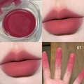 Lip and cheek matte cream in shade 07 vintage rose, heart-shaped container and swatches - 07# Afterglow Rose