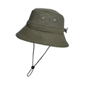 Chapeau de soleil extérieur vert olive avec mentonnière réglable et œillets en métal - Vert Militaire