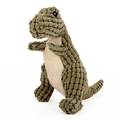 Olive green tyrannosaurus plush pet toy made of durable grainy corn fleece texture - Dark Green Dinosaur