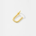 Minimalist polished S925 sterling silver letter U pendant necklace in bright gold finish - Letter U / 925 Silver
