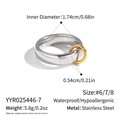 Detailed size specifications and dimensions for the two-tone stainless steel bangle - US 7 / Mixed Gold and Silver Circle Style (YYR025446)