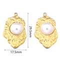 Golden irregular pearl sunflower charm with dimensions 29.5mm by 17.5mm for DIY jewelry - Irregular Style 2 Pearl Gold / 2 Pcs/Set / Gold