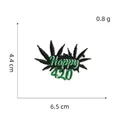 Detail von Happy 420 Blatt Stickerei-Aufnäher mit Maßen 6,5x4,4cm und 0,8g Gewicht - 3# Blatt Aufnäher