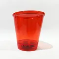 Translucent red plastic bead chain cup with built-in LED light for bridal parties - Transparent Red LED Glow Cup (No Hole)