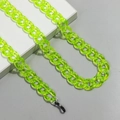 Fluoreszierend grüne Brillenlkette aus Acryl mit rutschfesten Silikonhaken - Gelb & Grün