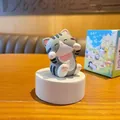 Gray striped cat resin figurine with matte finish and cute pink paw detail - Yuanqi Cat Series - Cheese Cat