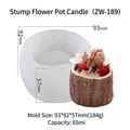 Stampo 3D in silicone per candele succulente a forma di tronco ZW-189 DIY 93x92x57mm - Vaso tronco d'albero (189)