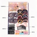 Kids hair accessory gift set with 1130 pieces including colorful ties, clips and combs - B30 (1130PCS Boxed Set)